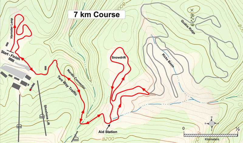 Teton Ridge Classic 7 km race map