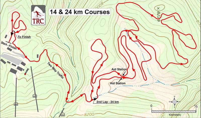 Teton Ridge Classic 14/24 km race map